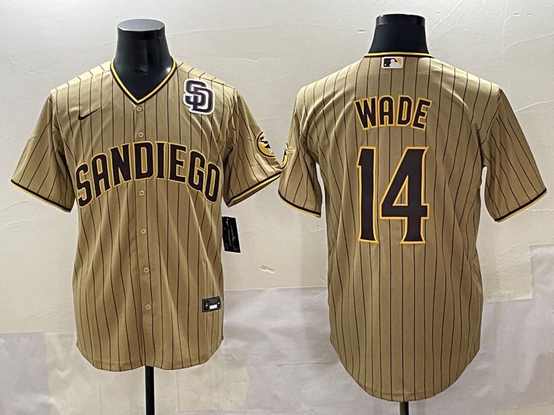 Men 2025 San Diego Padres #14 Wade Brown Stripe Game Nike MLB Jersey style 9->cincinnati reds->MLB Jersey